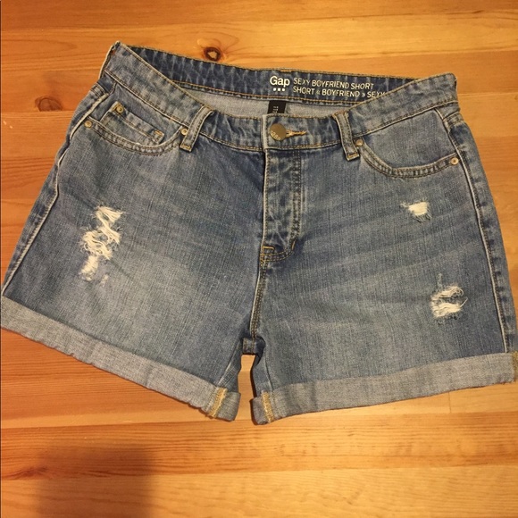 GAP Pants - Gap Sexy Boyfriend Distressed Jean Shorts Size 4